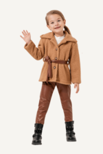 Kemerli Peluş Kabanlı Kız Çocuk Üçlü Takımı