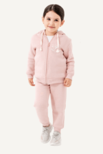 Sevimli Ayıcık Detaylı Kapüşonlu Kız Çocuk Eşofman Takımı - Görsel 2