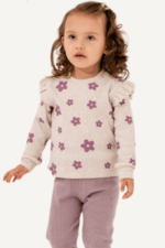 Şirin Çiçek Desenli Kız Çocuk Takımı - Görsel 7