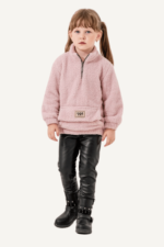 Peluş Sweatshirt Kız Çocuk İkili Takım - Görsel 2