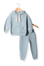 Çiçek Detaylı Kapüşonlu Kız Çocuk Eşofman Takım - Görsel 6