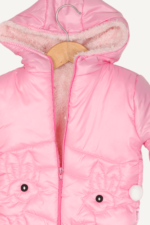 Tavşan Ponponlu Kız Bebek Kapüşonlu Mont - Görsel 2