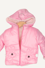Tavşan Ponponlu Kız Bebek Kapüşonlu Mont - Görsel 3