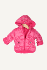Tavşan Ponponlu Kız Bebek Kapüşonlu Mont - Görsel 7