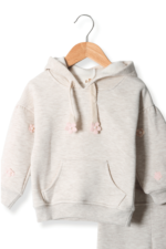 Çiçek Detaylı Kapüşonlu Kız Çocuk Eşofman Takım - Görsel 17