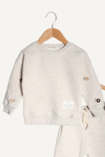 Kol Çiçek İşlemeli Kız Çocuk Eşofman Takımı - Görsel 2