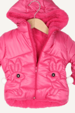 Tavşan Ponponlu Kız Bebek Kapüşonlu Mont - Görsel 6