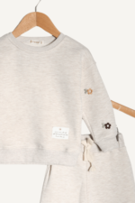 Kol Çiçek İşlemeli Kız Çocuk Eşofman Takımı - Görsel 3