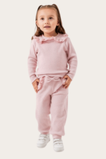 Zarif Dantel Detaylı Kız Çocuk İkili Takım