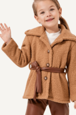 Kemerli Peluş Kabanlı Kız Çocuk Üçlü Takımı - Görsel 5