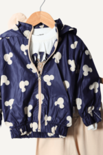 Sevimli Mous Desenli Kapüşonlu 3'lü Kız Bebek Takımı - Görsel 4