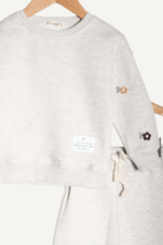 Kol Çiçek İşlemeli Kız Çocuk Eşofman Takımı - Görsel 4