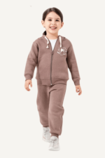 Sevimli Ayıcık Detaylı Kapüşonlu Kız Çocuk Eşofman Takımı