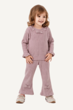 Fiyonk Detaylı İncili Kız Çocuk Triko İkili Takım - Görsel 5