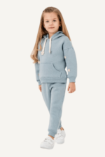 Çiçek Detaylı Kapüşonlu Kız Çocuk Eşofman Takım