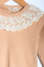 Yaka Dantel Detaylı Kız Çocuk Triko İkili Takımı - Görsel 2