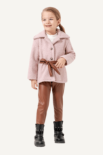 Kemerli Peluş Kabanlı Kız Çocuk Üçlü Takımı - Görsel 6