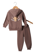 Sevimli Ayıcık Detaylı Kapüşonlu Kız Çocuk Eşofman Takımı - Görsel 11