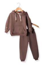 Çiçek Detaylı Kapüşonlu Kız Çocuk Eşofman Takım - Görsel 11