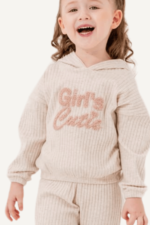 Girl's Cutie Yazılı Kapüşonlu Kız Çocuk Eşofman Takımı - Görsel 7
