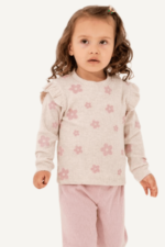 Şirin Çiçek Desenli Kız Çocuk Takımı - Görsel 3