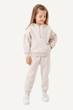 Çiçek Detaylı Kapüşonlu Kız Çocuk Eşofman Takım - Görsel 14