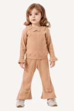 Fiyonk Detaylı İncili Kız Çocuk Triko İkili Takım - Görsel 8