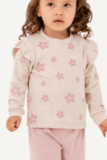 Şirin Çiçek Desenli Kız Çocuk Takımı - Görsel 4