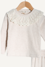 Yaka Dantel Detaylı Kız Çocuk Triko İkili Takımı - Görsel 10