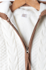 Fermuar Ponponlu Peluş Örgü Desenli Bebek Tulum - Görsel 3