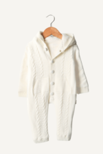 Düğmeli Kapüşonlu Erkek Bebek Triko Tulum - Görsel 6