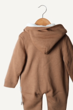 Düğmeli Kapüşonlu Erkek Bebek Triko Tulum - Görsel 4