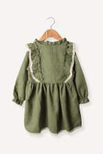 Biminik Çantalı Fırfırlı Kız Bebek Elbise - Görsel 2