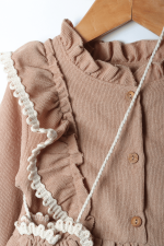 Biminik Çantalı Fırfırlı Kız Bebek Elbise - Görsel 8