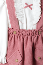 Dantel Detaylı Askılı Kız Çocuk Elbise - Görsel 5