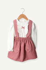 Dantel Detaylı Askılı Kız Çocuk Elbise