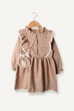 Biminik Çantalı Fırfırlı Kız Bebek Elbise - Görsel 7