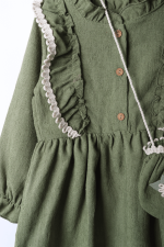 Biminik Çantalı Fırfırlı Kız Bebek Elbise - Görsel 3