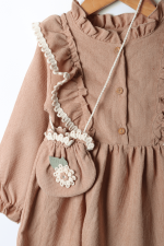 Biminik Çantalı Fırfırlı Kız Bebek Elbise - Görsel 11