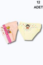 Sedef Kız Baskılı Bikini 12'li Paket