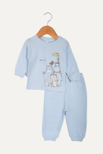 Animal Family Desenli Erkek Bebek İkili Pijama Takımı - Görsel 5