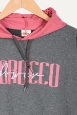 Pembe Detaylı Kapüşonlu Morocco Nakışlı Kız Çocuk Sweatshirt - Görsel 3