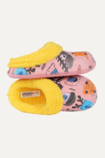 İçi Pelüşlü Ayı Desenli Kız Çocuk Kışlık Ev Terliği - Görsel 4