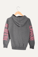 Yazı Baskılı Kapüşonlu Rahat Kız Çocuk Sweatshirt - Görsel 2