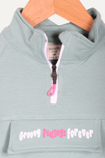 Dik Yaka Fermuarlı Yazı Baskılı Kız Çocuk Sweatshirt - Görsel 9