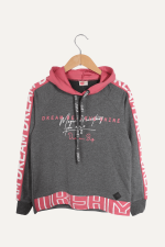 Kapüşonlu Yazı Detaylı Kız Çocuk Sweatshirt