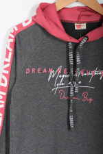Kapüşonlu Yazı Detaylı Kız Çocuk Sweatshirt - Görsel 2