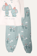 Uykulu Fil Desenli Erkek Çocuk Pijama Takımı - Görsel 11