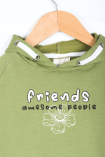 Friends Baskılı Kapüşonlu Kız Çocuk Sweatshirt - Görsel 4