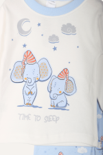 Uykulu Fil Desenli Erkek Çocuk Pijama Takımı - Görsel 8